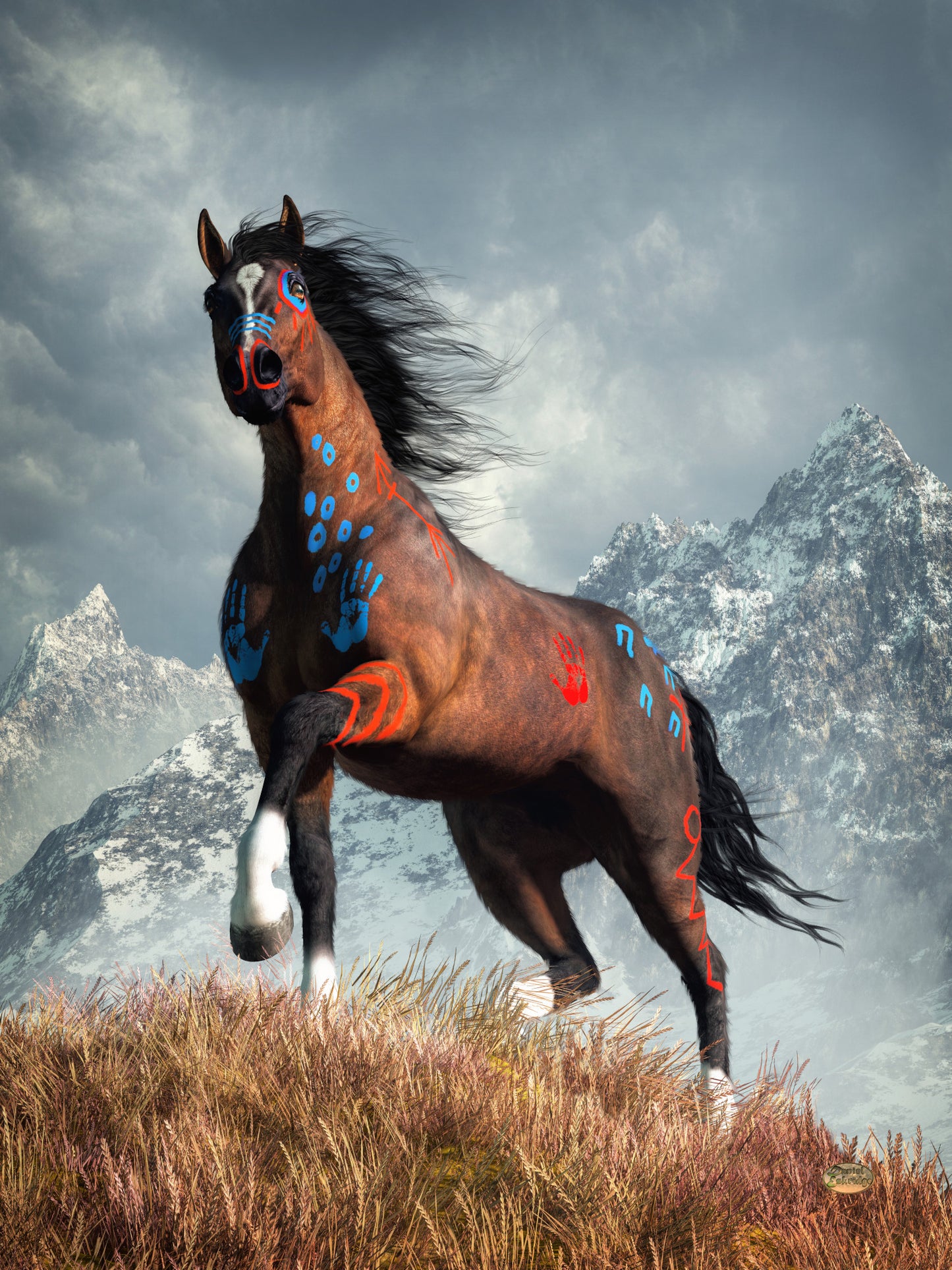 Bay Warrior Horse