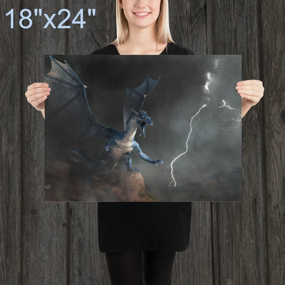 Blue Dragon with Lightning