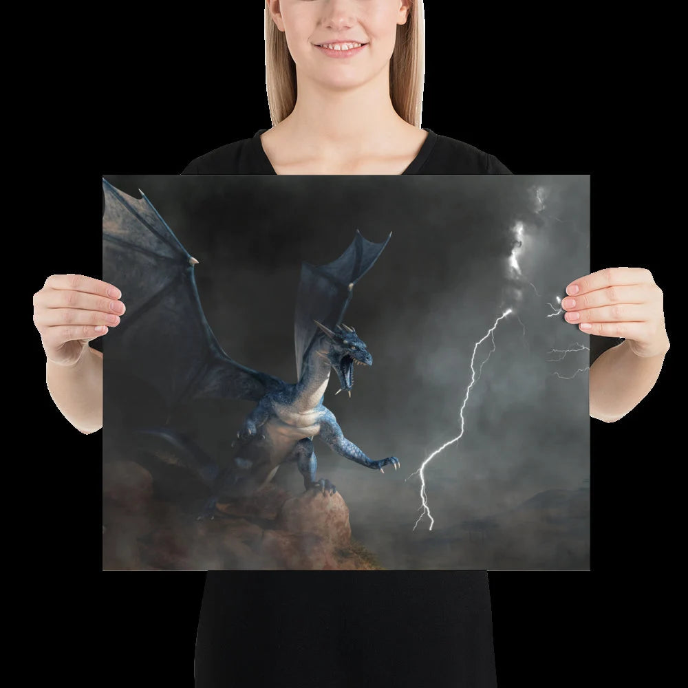 Blue Dragon with Lightning