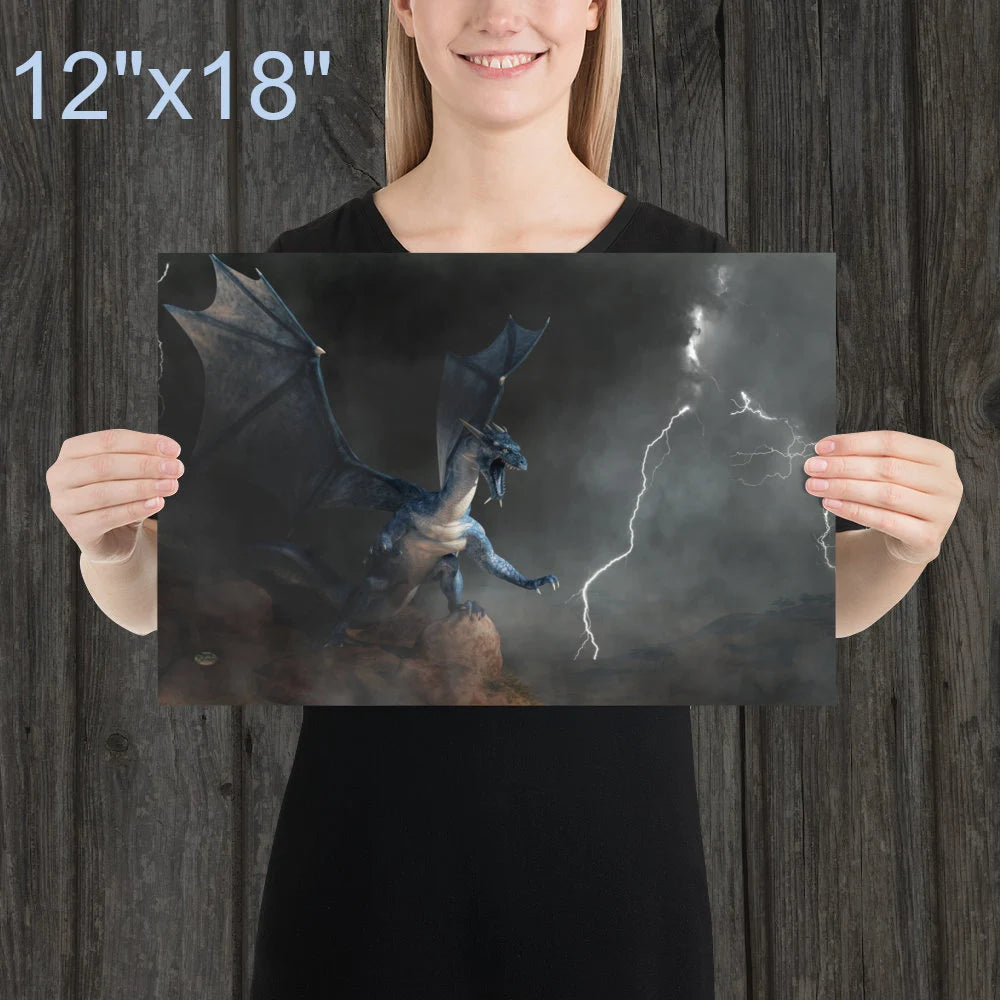 Blue Dragon with Lightning