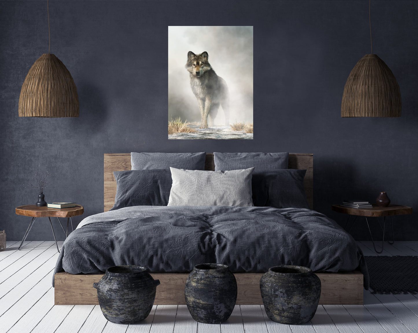 Gray Wolf in Fog