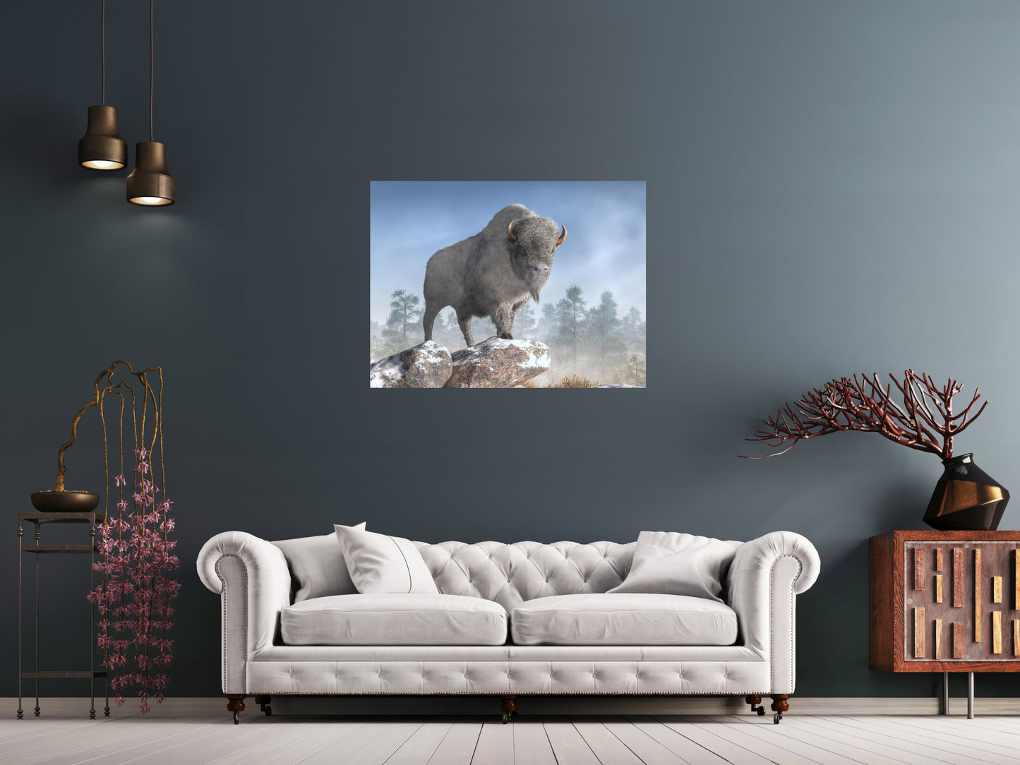 White Buffalo In Winter