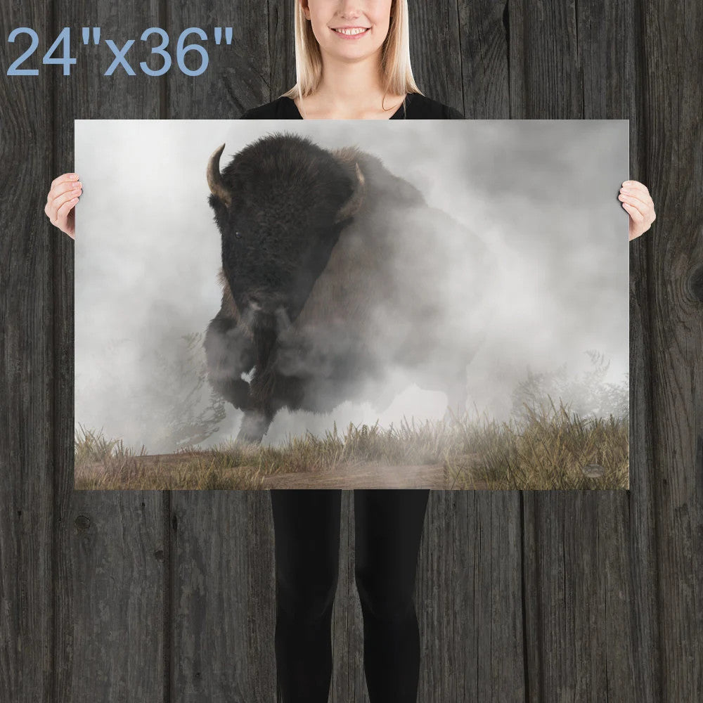 Buffalo Emerging From The Fog
