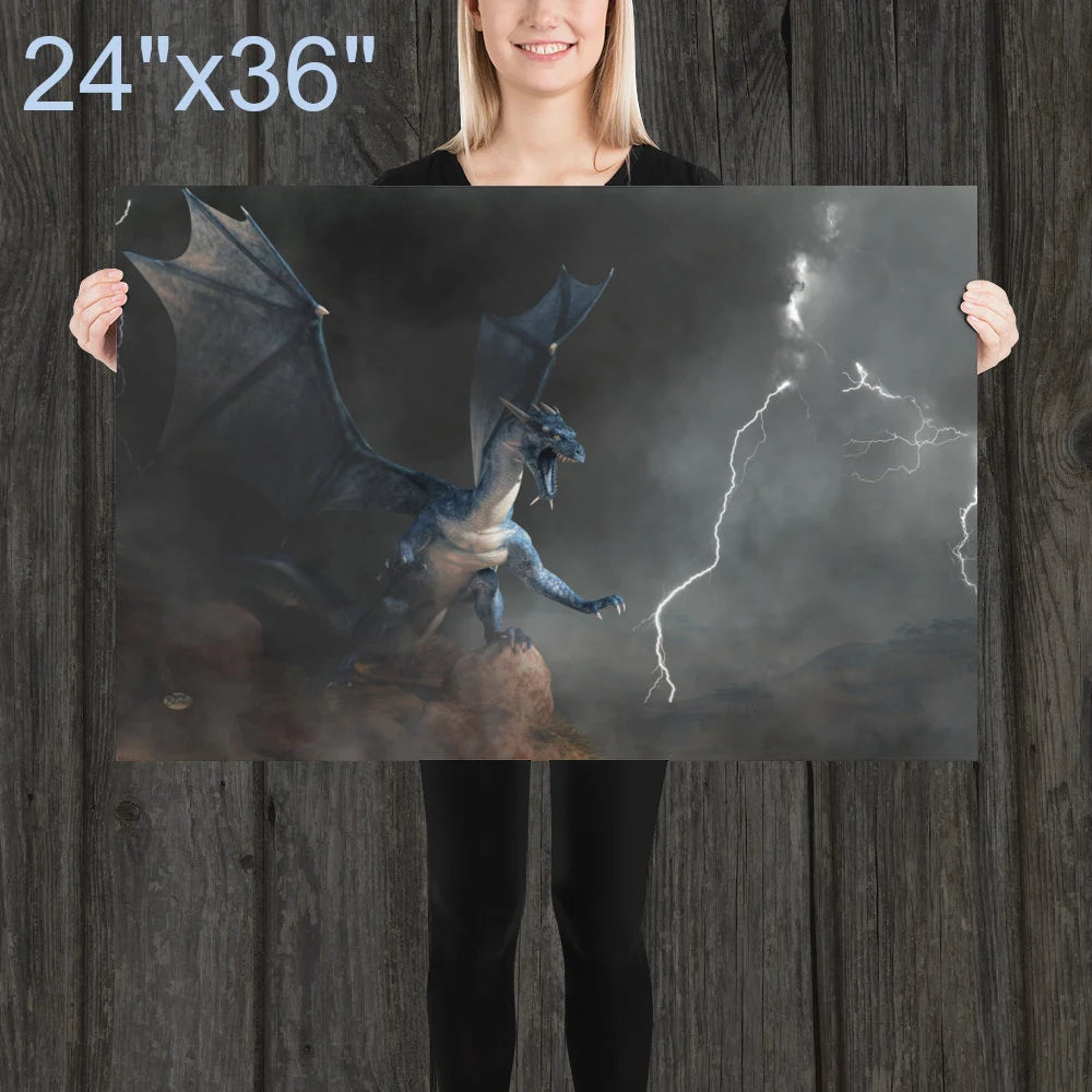Blue Dragon with Lightning