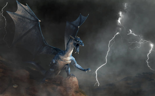 Blue Dragon with Lightning