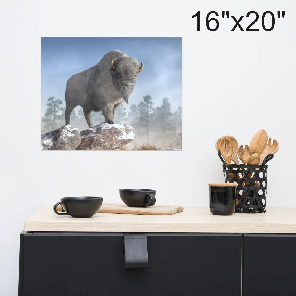 White Buffalo In Winter