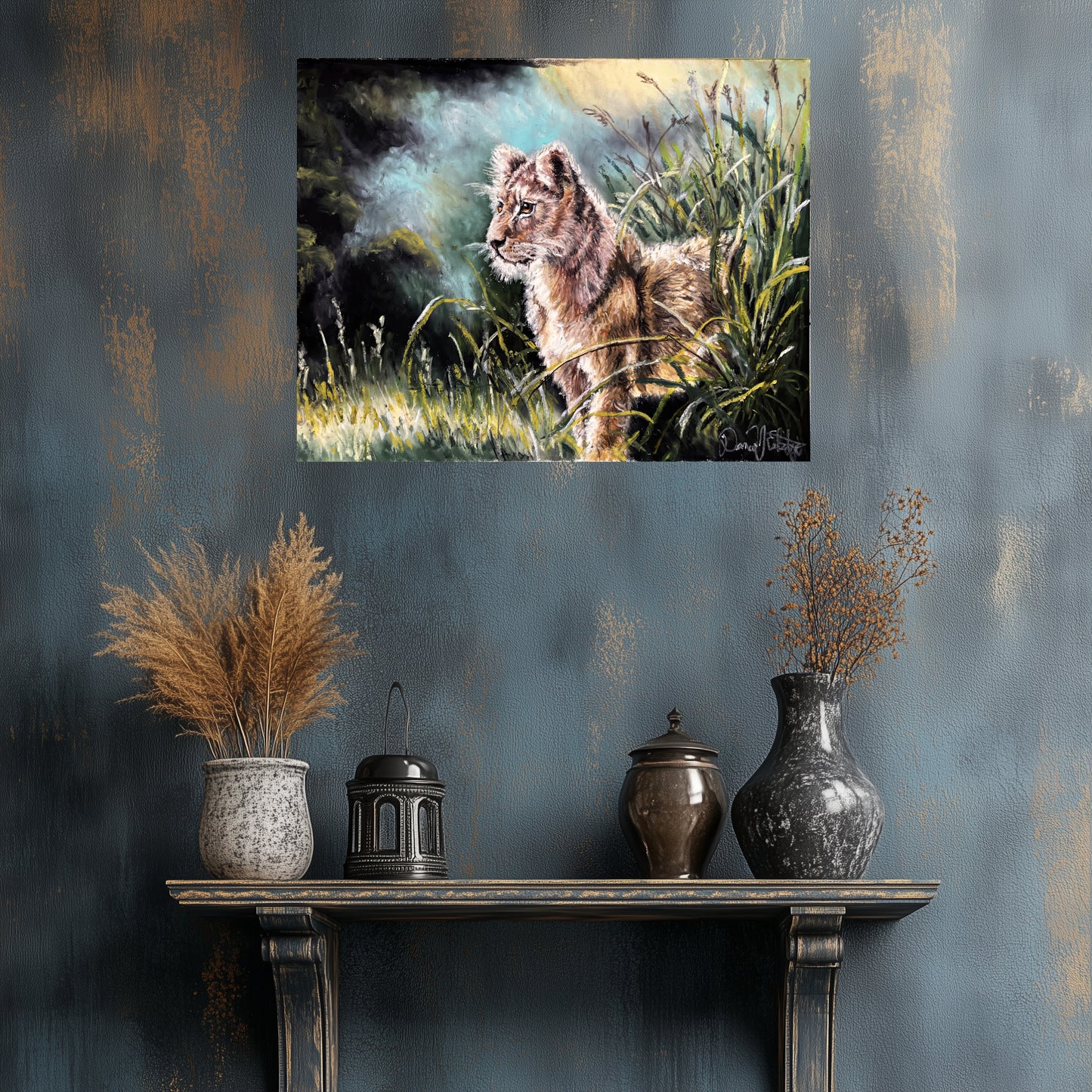 Lion Cub in the Grass