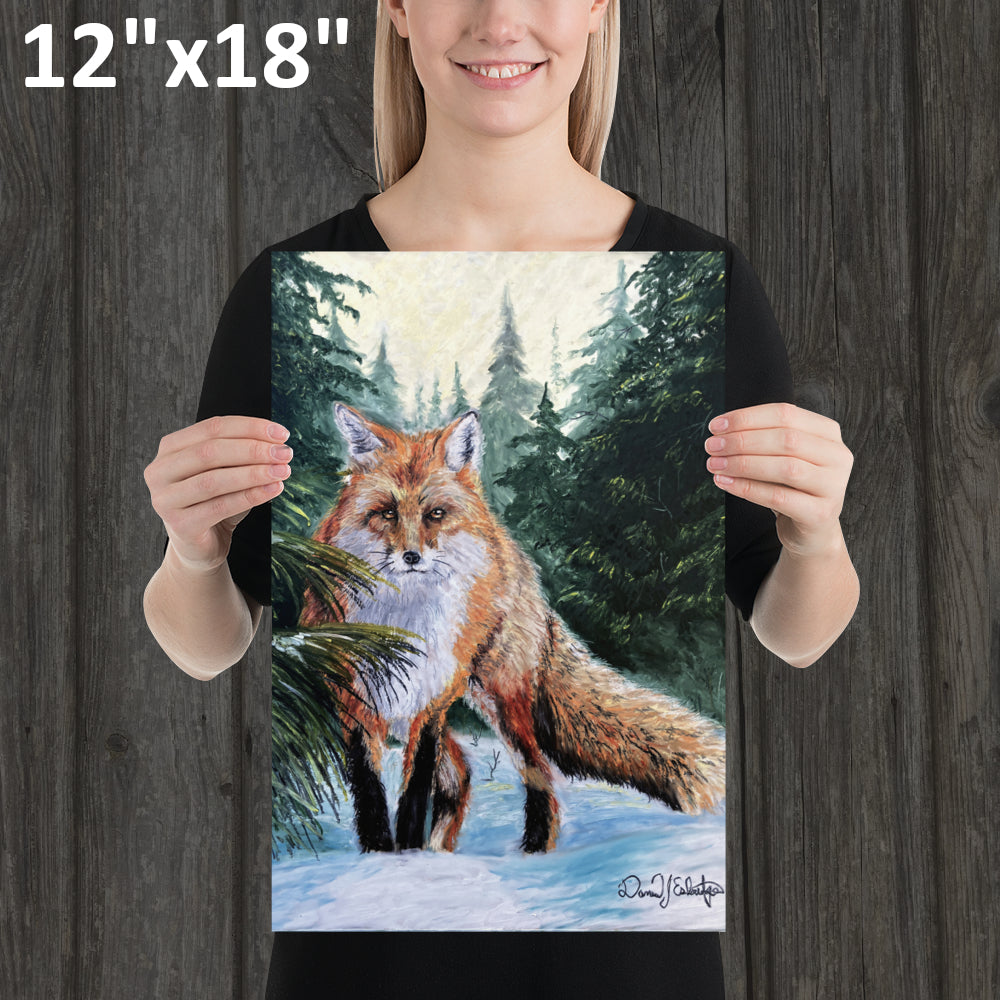 Fox in a Snowy Forest