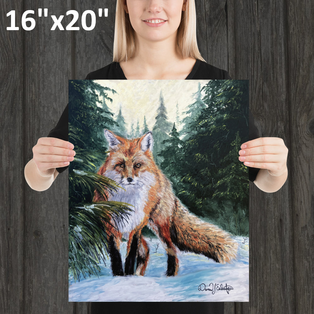 Fox in a Snowy Forest