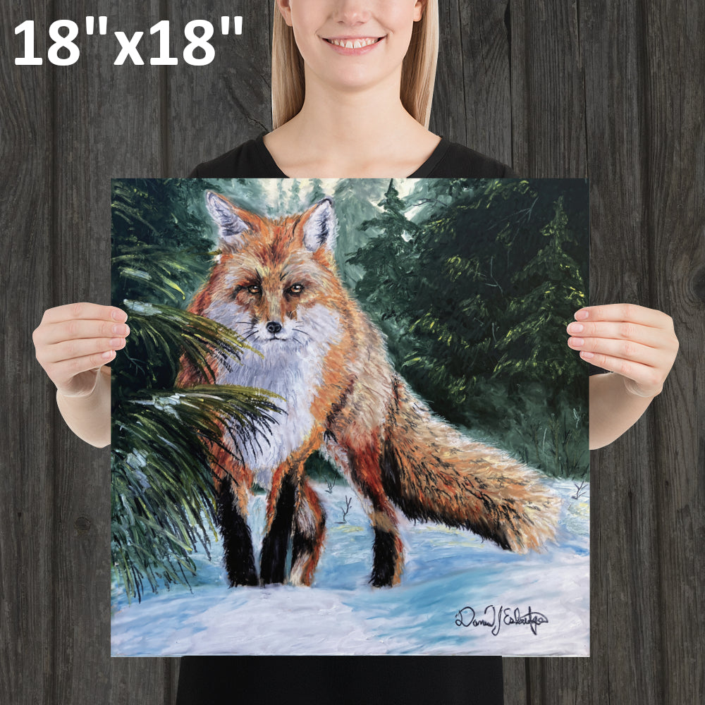 Fox in a Snowy Forest