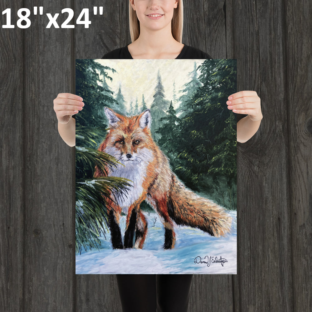 Fox in a Snowy Forest