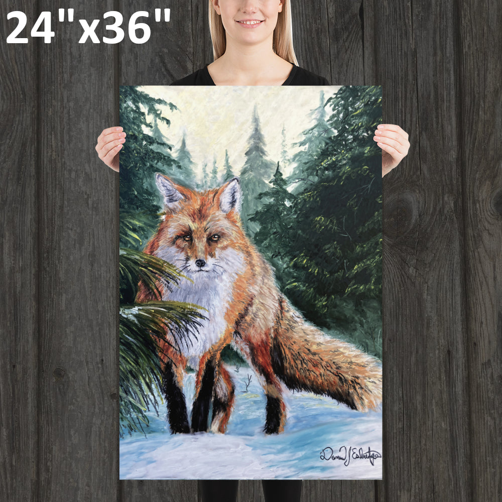 Fox in a Snowy Forest