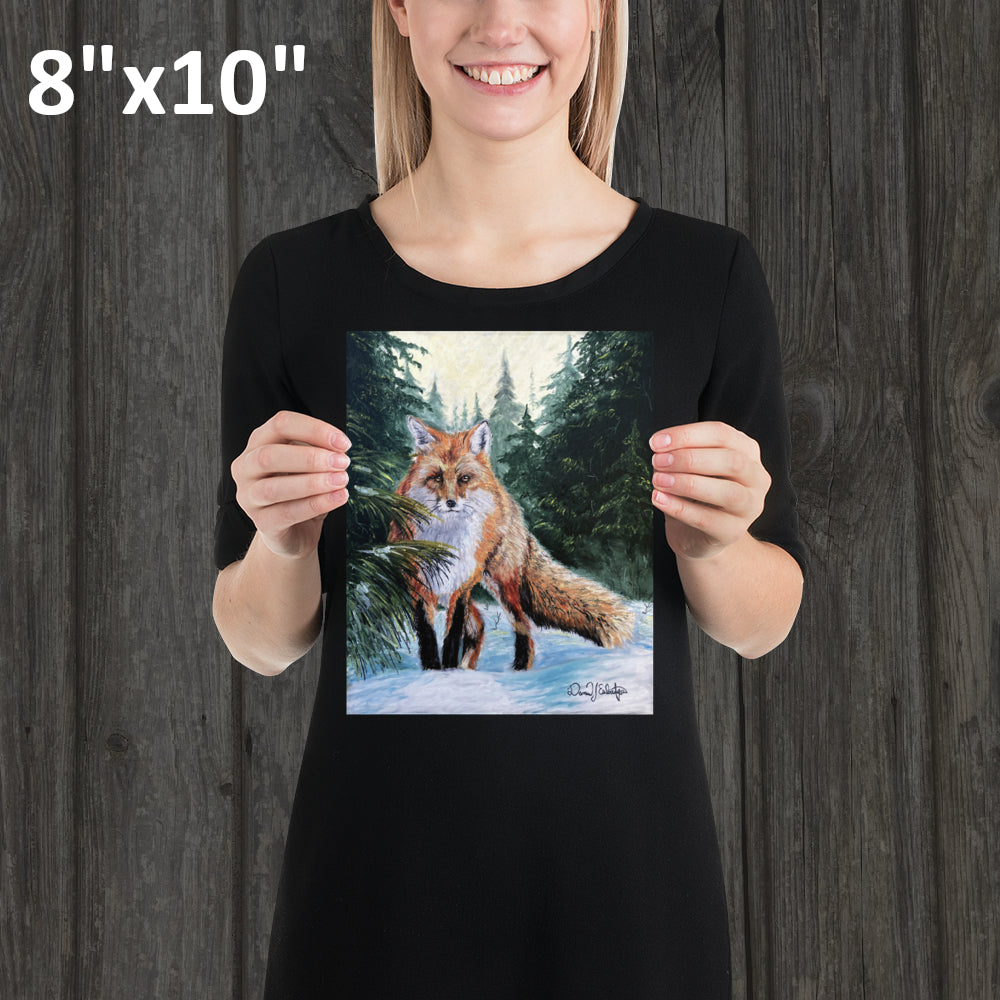 Fox in a Snowy Forest