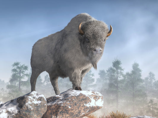 White Buffalo In Winter